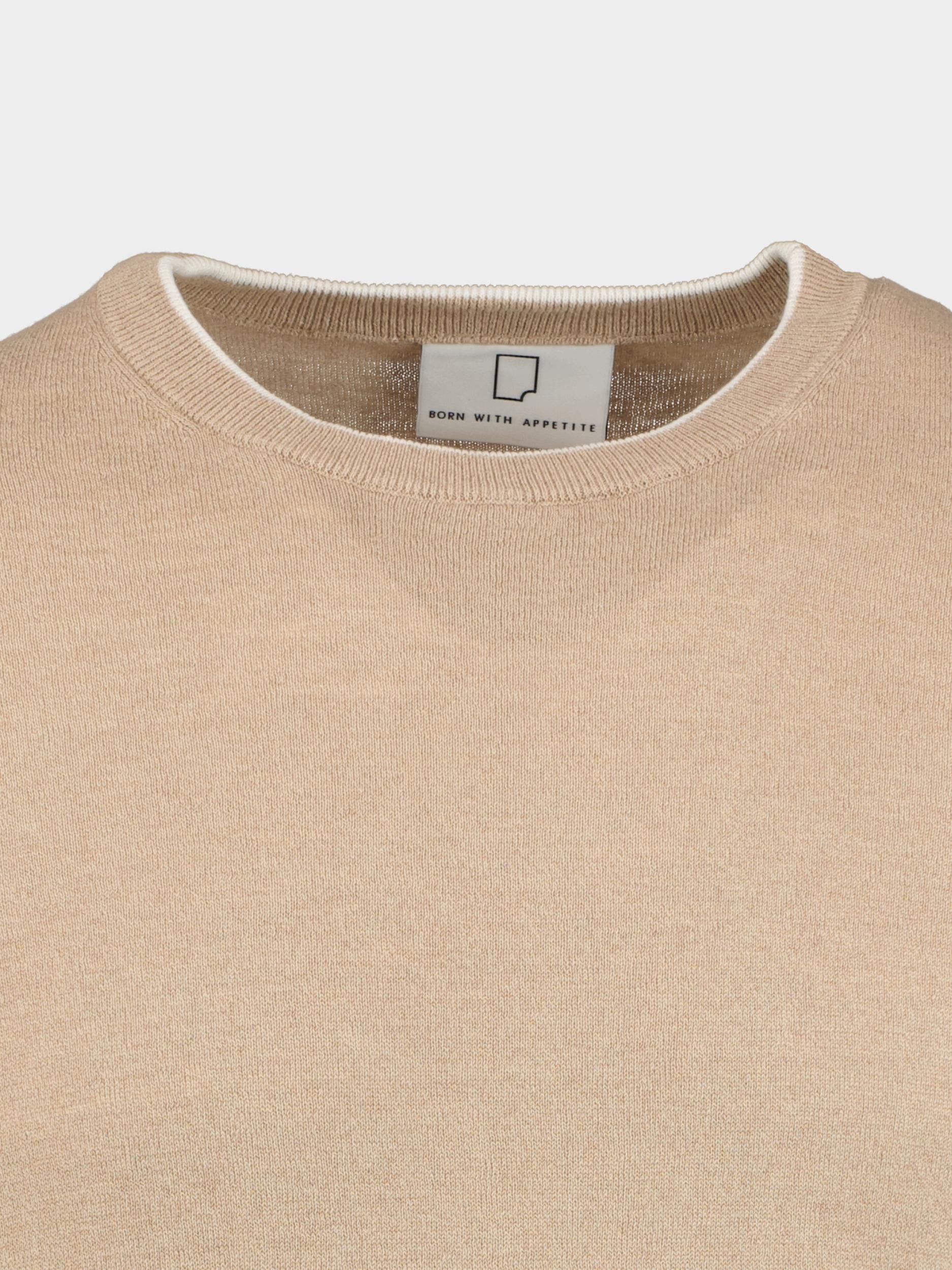 Born With Appetite Pullover Beige JOHAN r-neck pullover flat kni 24105JO11/820 sand