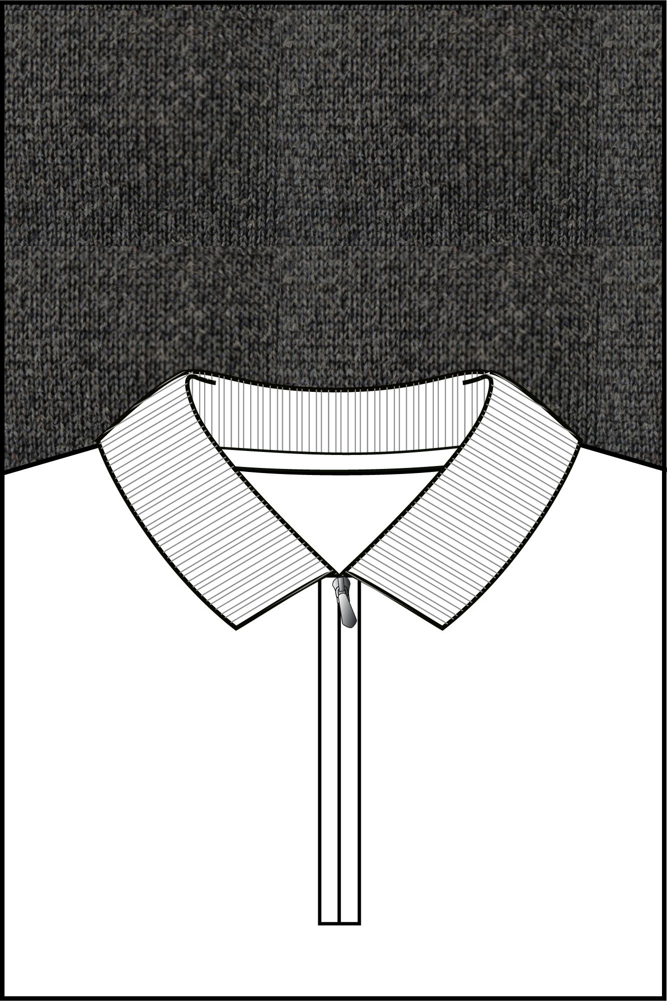 Baileys Half Zip Grijs Pullover Polo Collar 1/2 Zip 520060/93