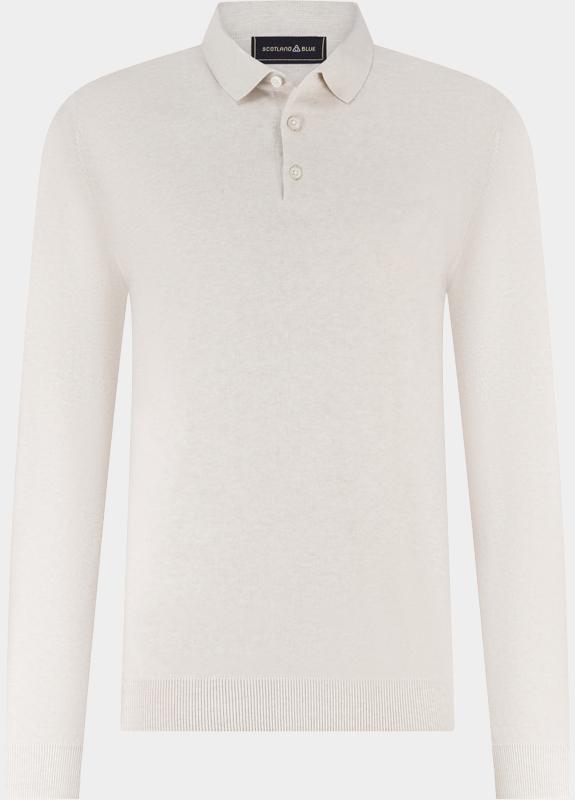 Scotland Blue Polo lange mouwen heren Grijs Plince Polo Pull SPE26105PL07SB/2501
