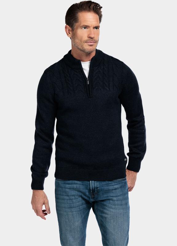 Baileys Half Zip Blauw Pullover 1/2 Zip  5gg single 528470/602