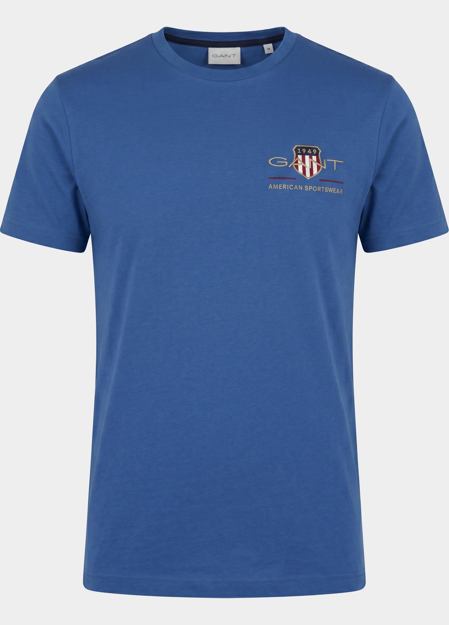 Gant T-shirt heren Blauw Geborduurd Archive Shield T-s 2067004/407