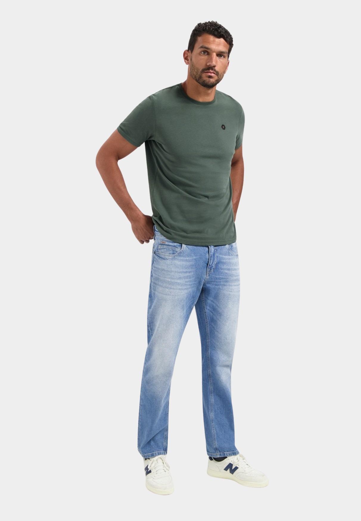 No Excess T-shirt korte mouw Groen T-Shirt Crewneck Peached 29360775/052