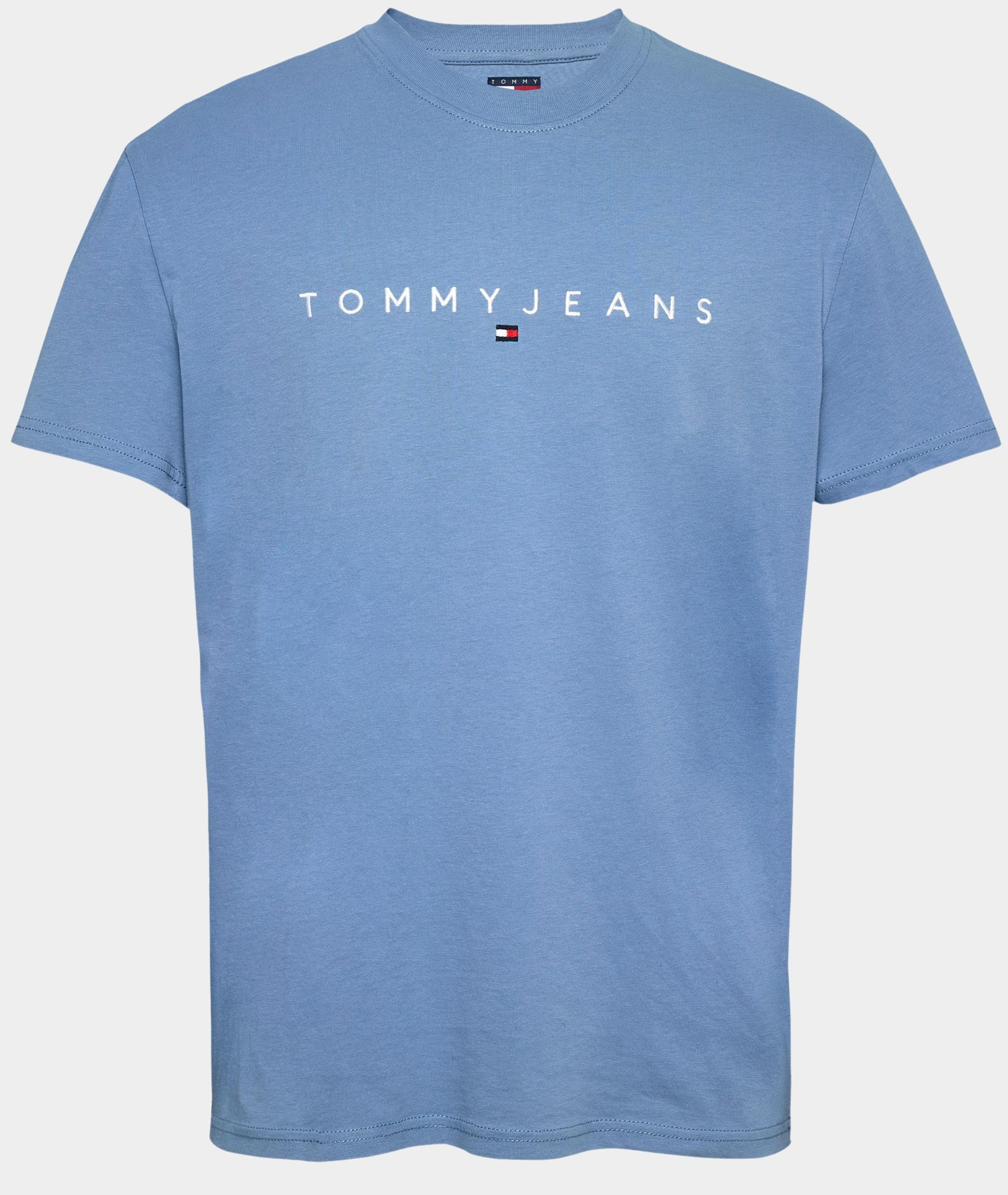 Tommy Jeans T-shirt korte mouw Blauw TJM REG LINEAR LOGO TEE EXT DM0DM20744/DY6