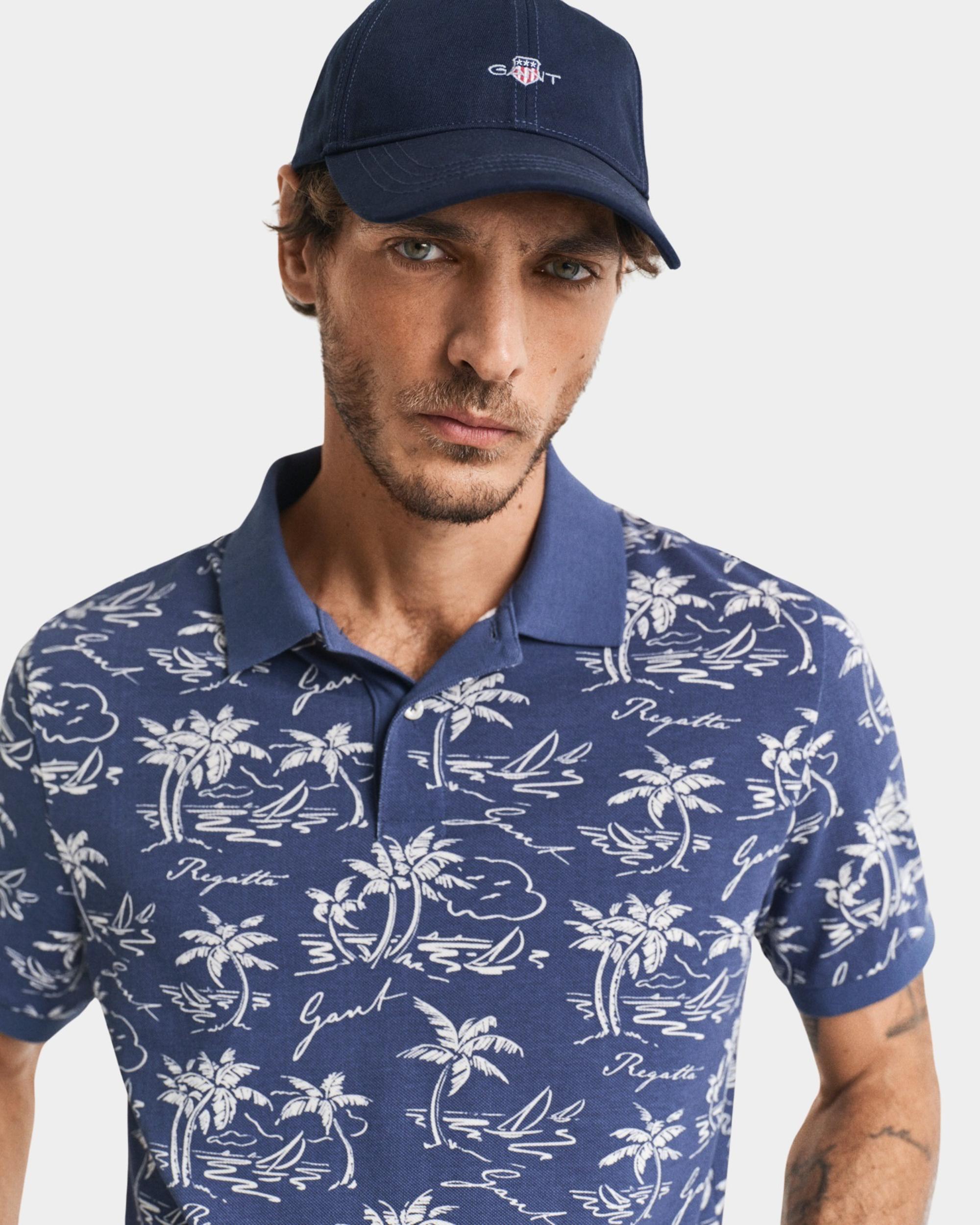 Gant Polo korte mouw Blauw PRINTED SS POLO 2014058/401