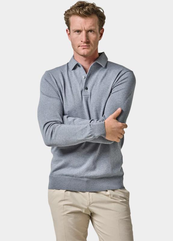 Profuomo Polo lange mouw Blauw  PPWJ10002/D