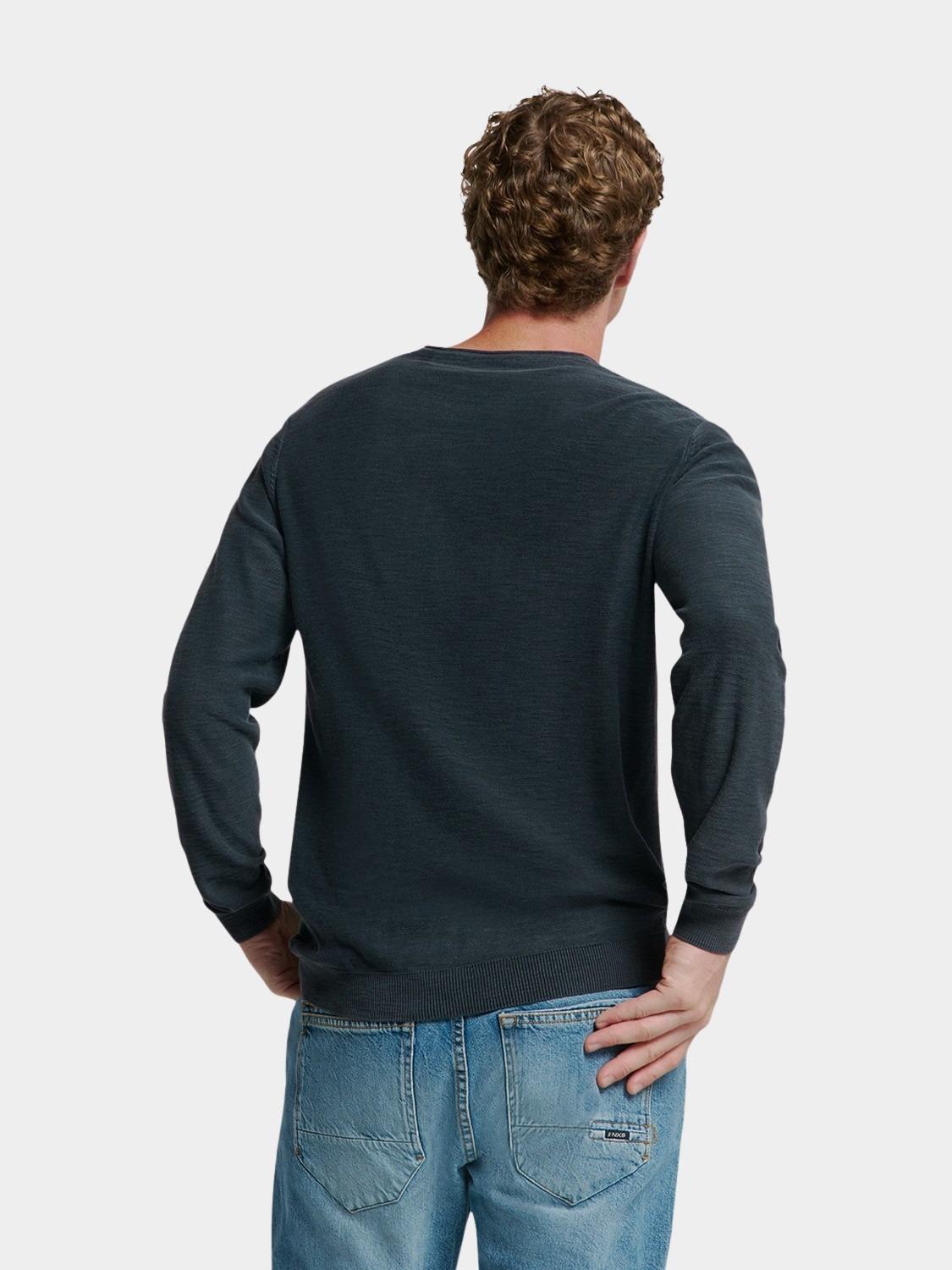 No Excess Pullover Blauw Pullover Crewneck Garment Dye N2101/078