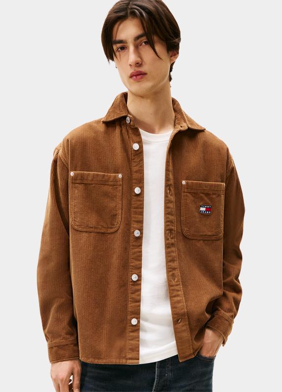 Tommy Jeans Casual hemd lange mouw Bruin TJM RLX WASHED CORD SHIRT EXT DM0DM22016/GVP