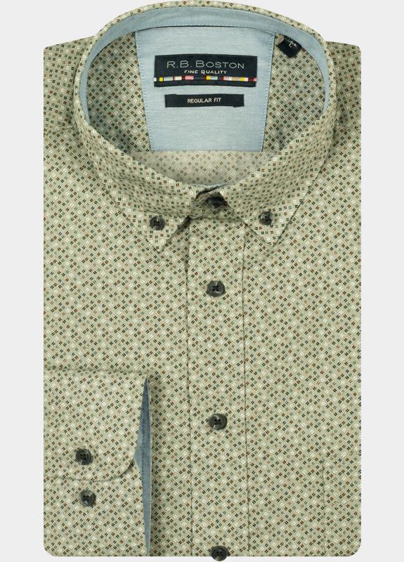R.B. Boston Casual hemd lange mouw Groen Franklin LS Button Down 527670/720