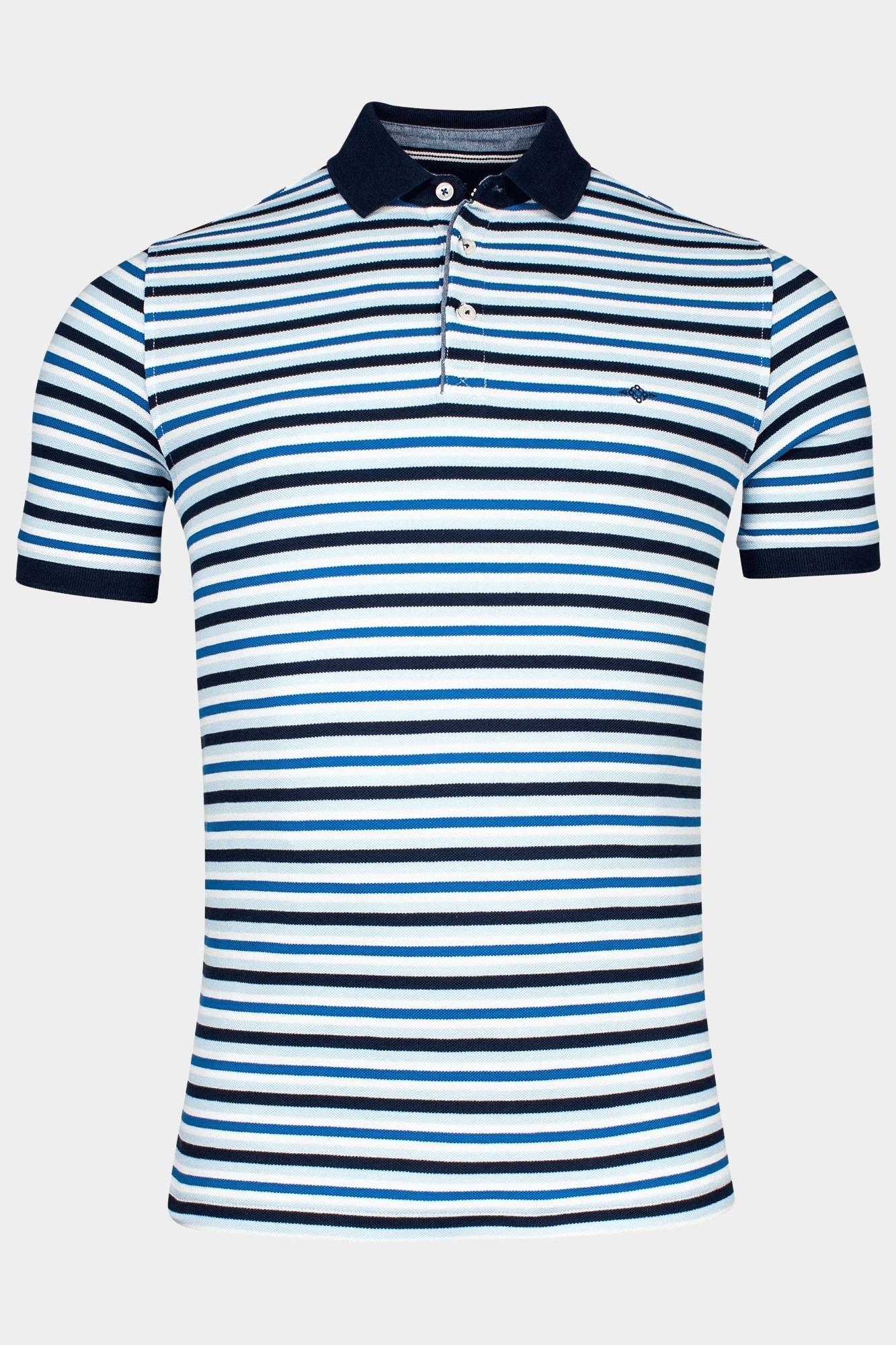 Baileys Polo korte mouw Blauw Poloshirt Pique Solic, allove 415296/69