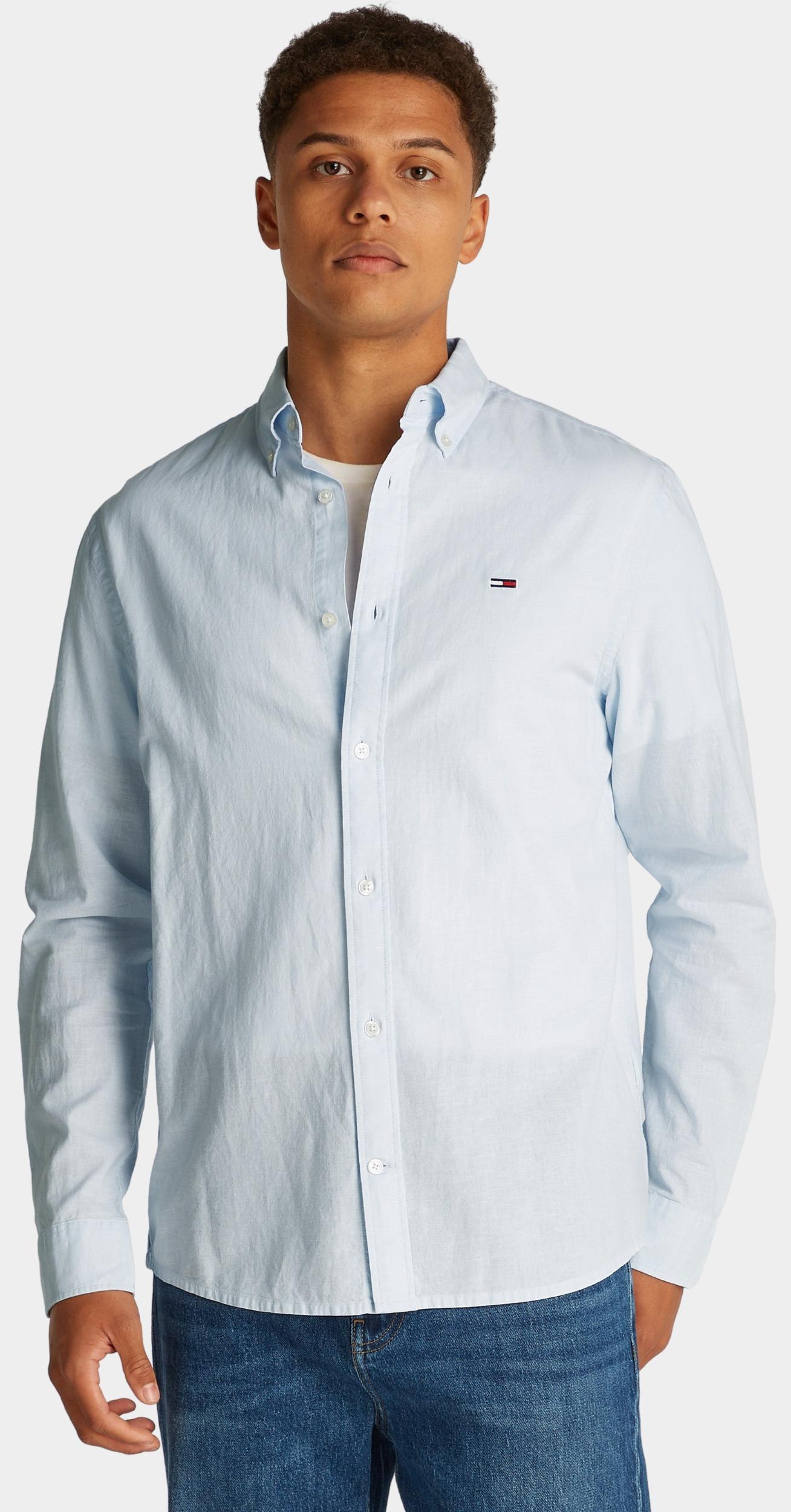 Tommy Jeans Casual hemd lange mouw Blauw TJM REG LINEN BLEND LS SHIRT DM0DM20875/C3Q