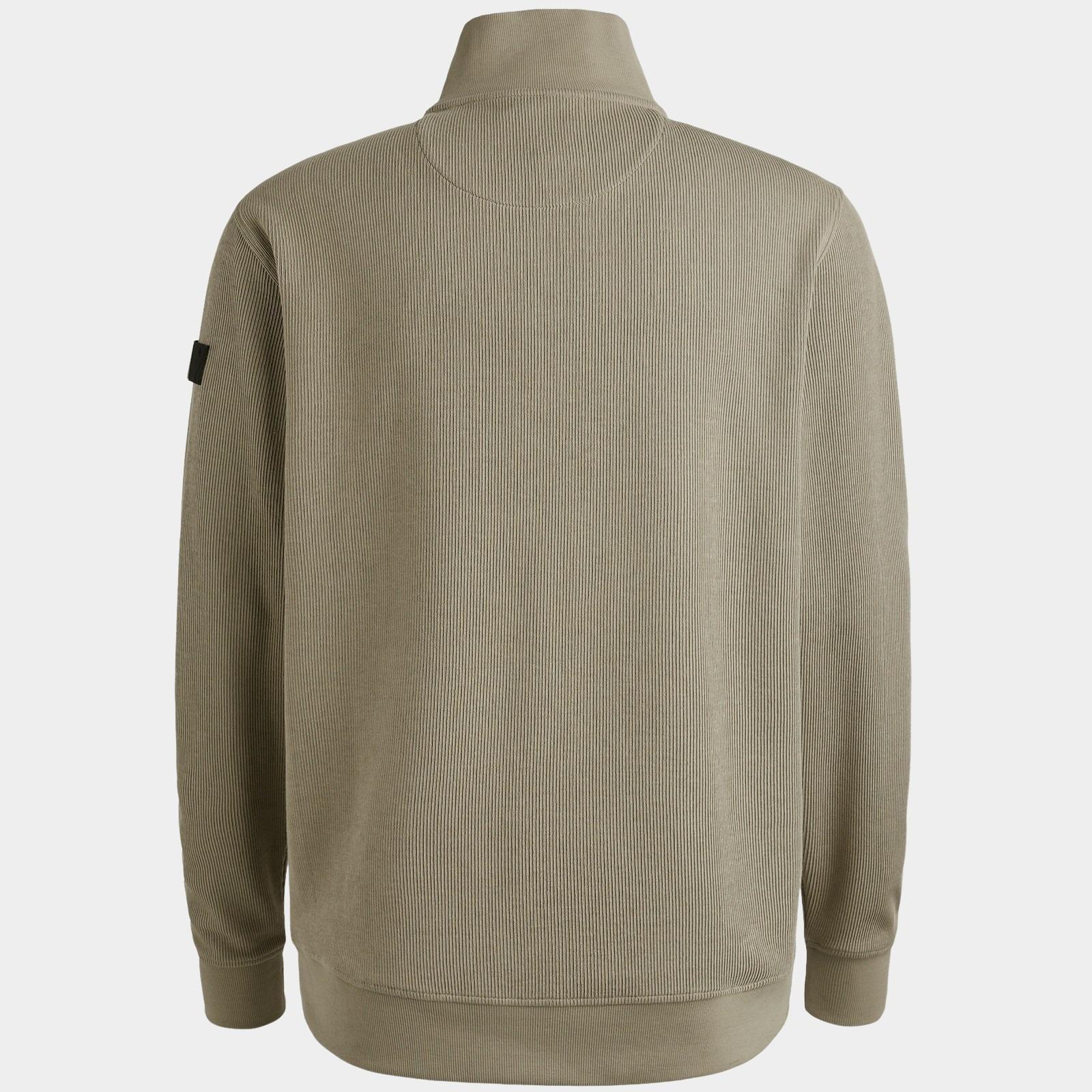 PME Legend Half Zip Groen Half zip collar knit look jer PSW2509457/8011