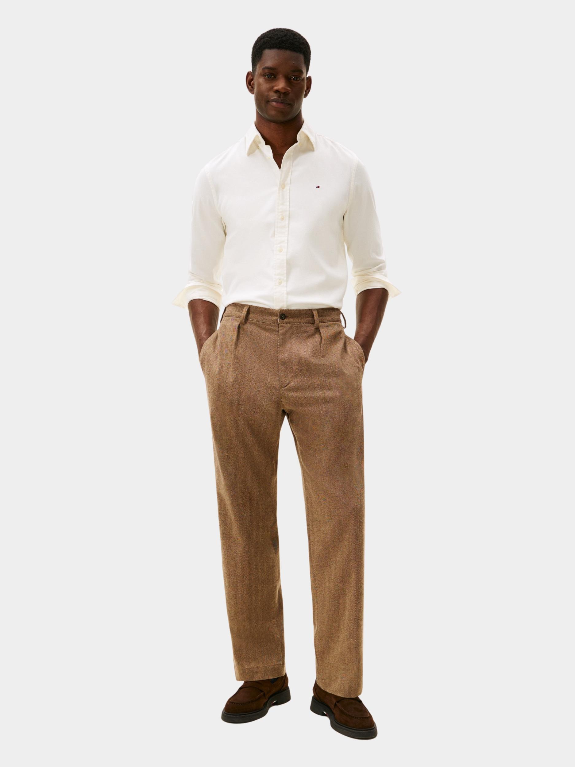 Tommy Hilfiger Casual hemd lange mouw Wit FLEX FLANNEL SOLID RF SHIRT MW0MW40469/YA8