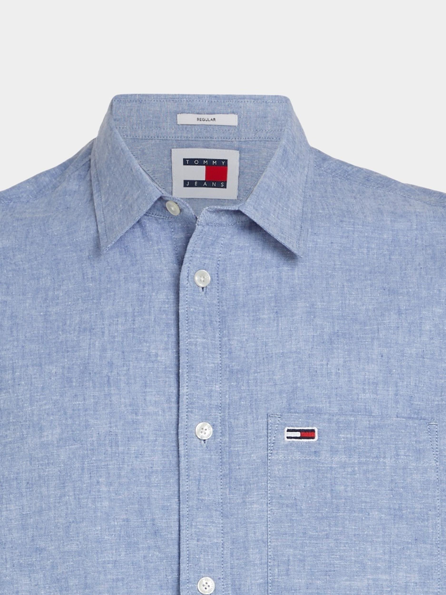 Tommy Jeans Casual hemd lange mouw Blauw Reg Linen Blend DM0DM18962/C6C