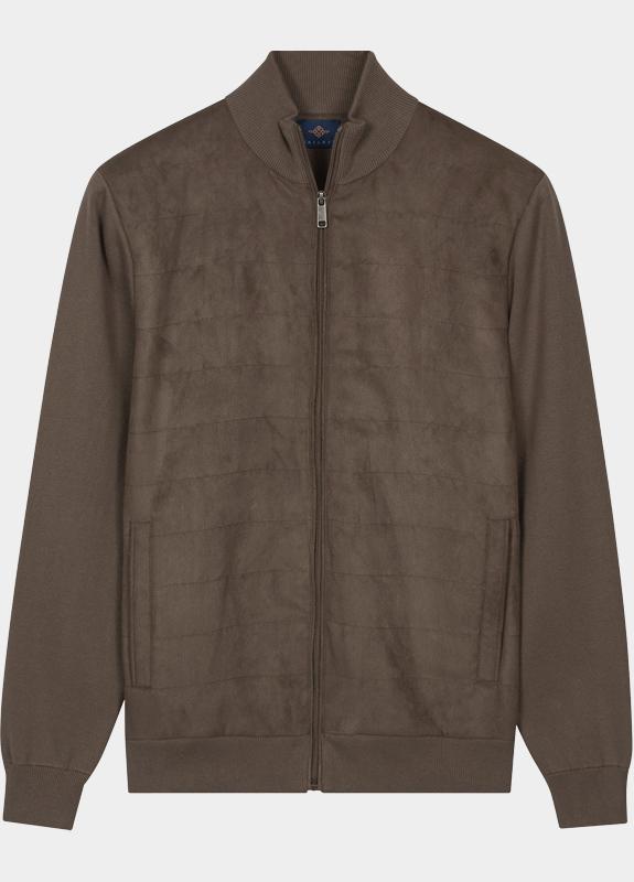 Baileys Vest heren Bruin Cardigan Zip  Milano knit 612015/875