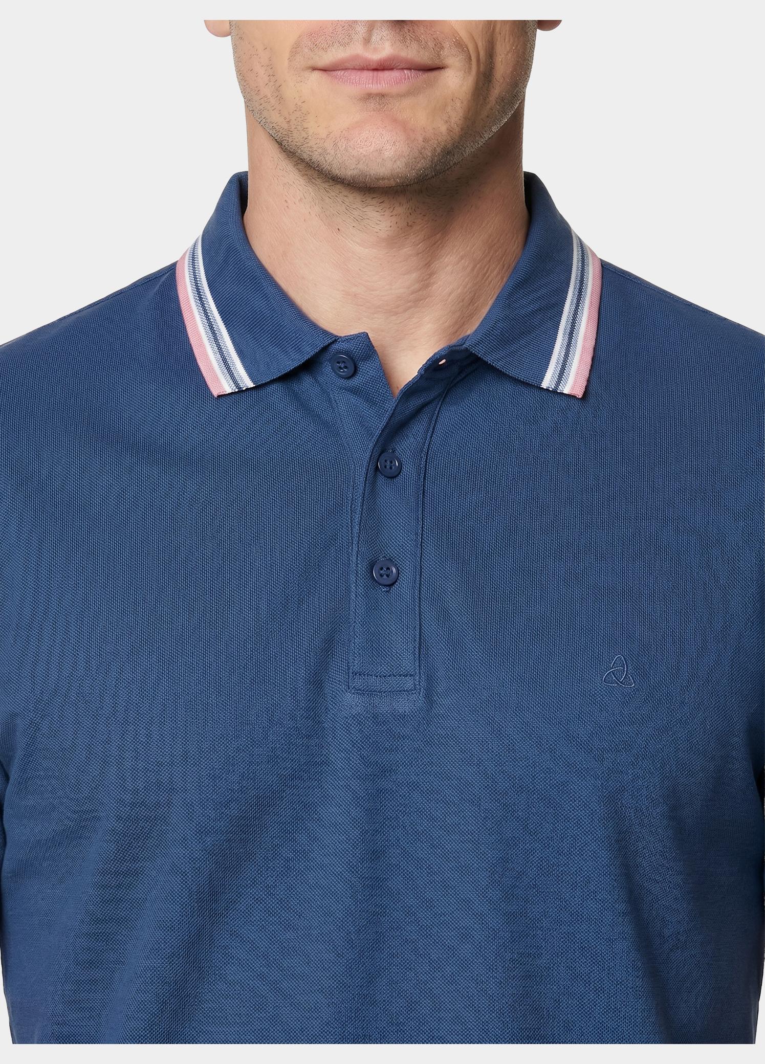 Scotland Blue Polo heren Blauw Brick Polo Plain Contrast Col SPE25108BR06SB/268 jeans blue