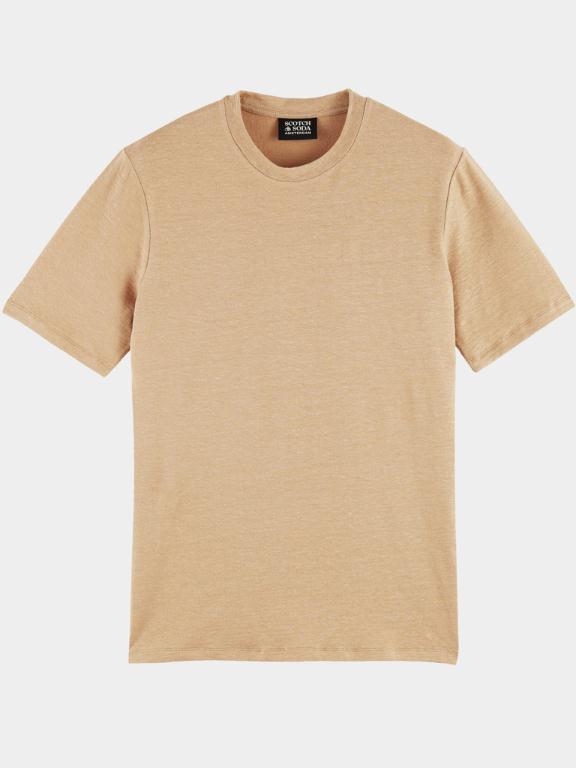 Scotch & Soda T-shirt korte mouw Bruin Linen blend Regular-fit short- 164517/4542