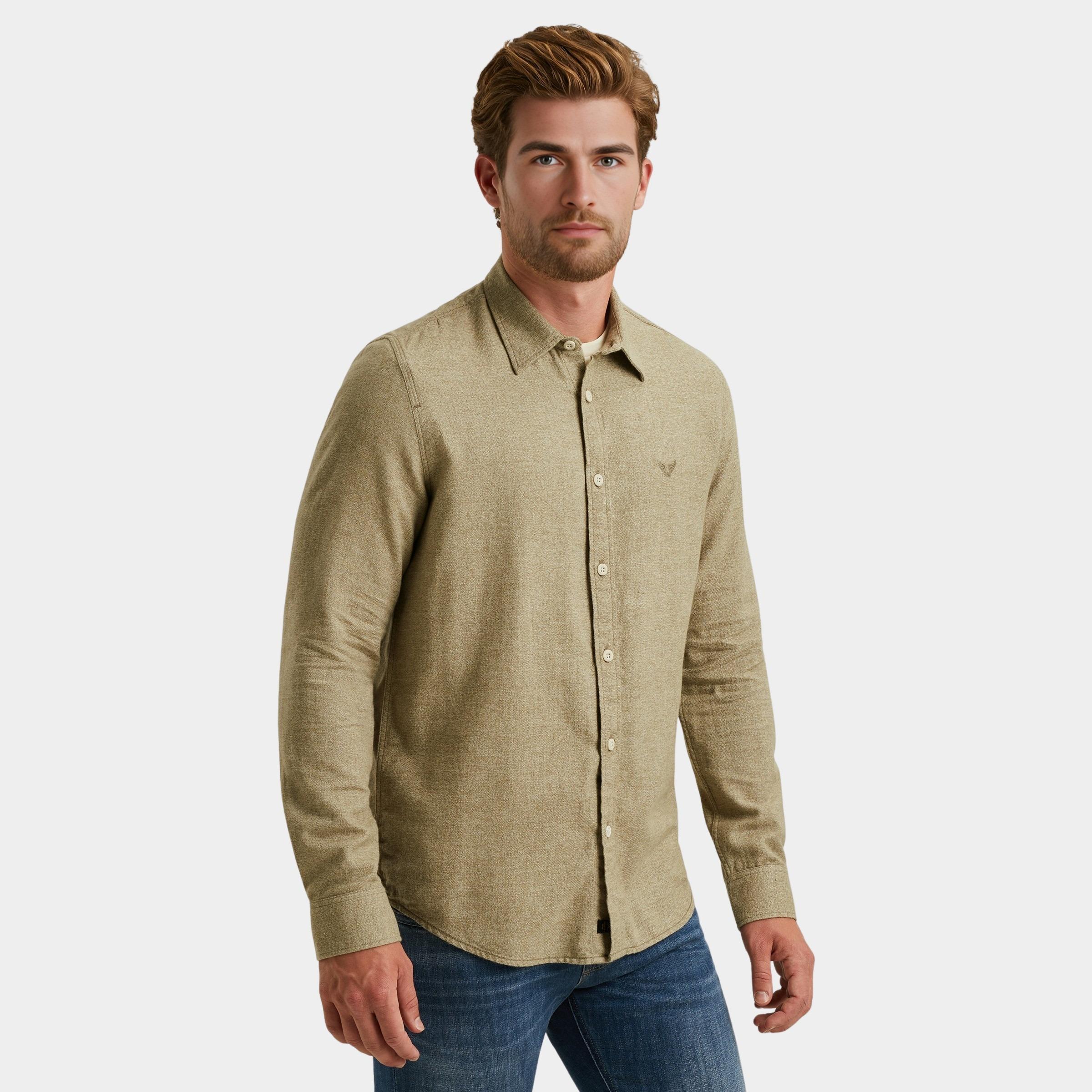 PME Legend Casual hemd lange mouw Groen LONG SLEEVE SHIRT YarnDyed Gr PSI2510202/6389