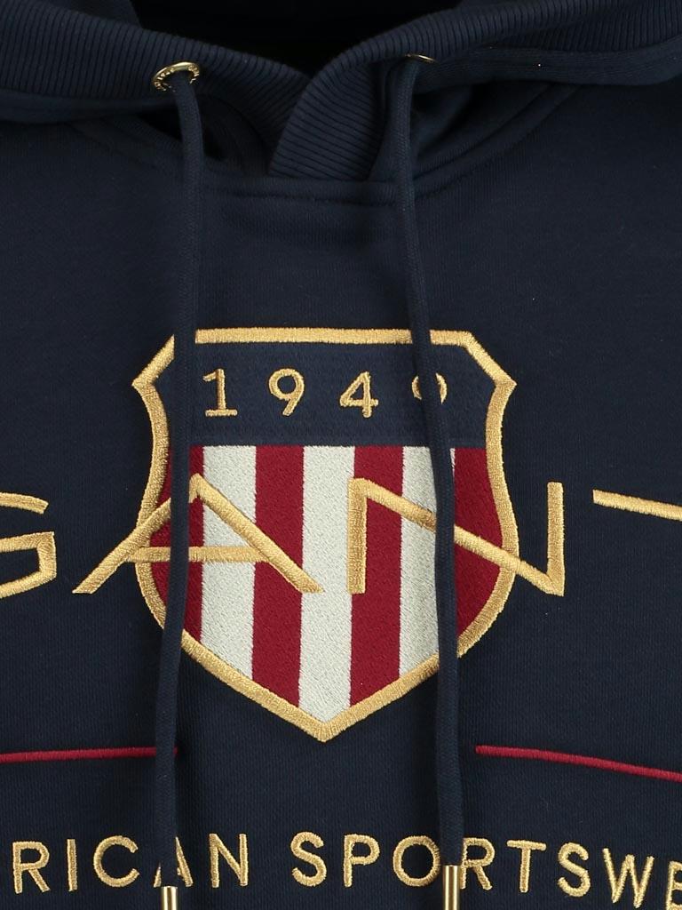 Gant Sweater Blauw Hoodie Donkerblauw Capuchon 2047056/433