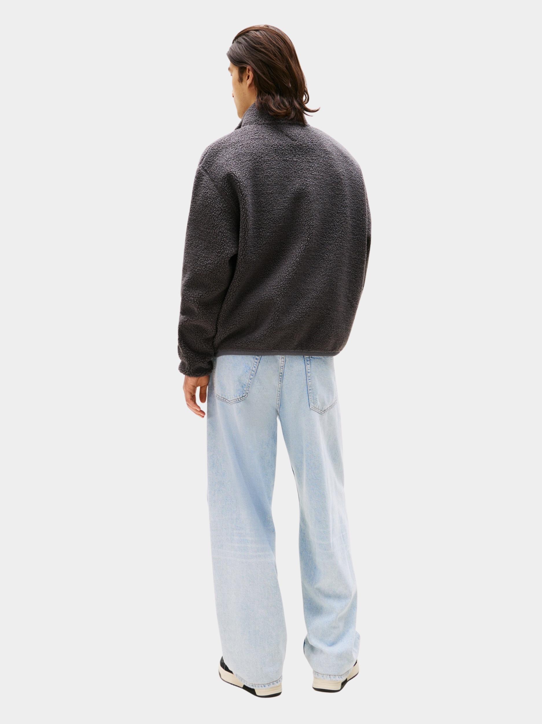 Tommy Jeans Fleece Vest Zwart TJM RLX BADGE FZ TEDDY DM0DM22078/PT2