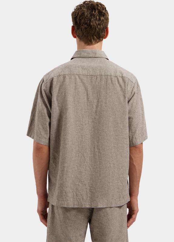 Dstrezzed overhemd korte mouw heren Beige Pinstripe Shirt 311521/216