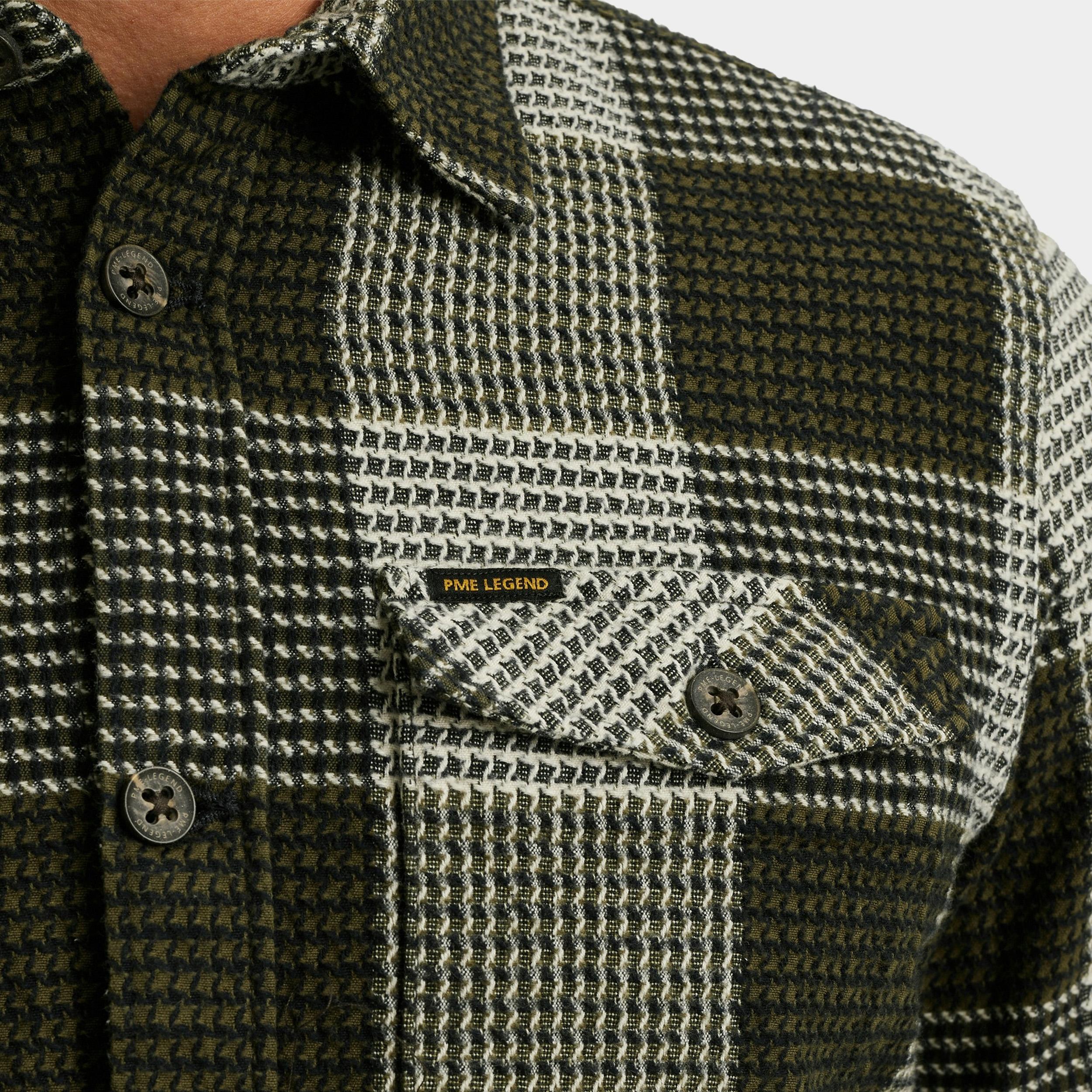 PME Legend Casual hemd lange mouw Groen LONG SLEEVE SHIRT Structure B PSI2508214/6416