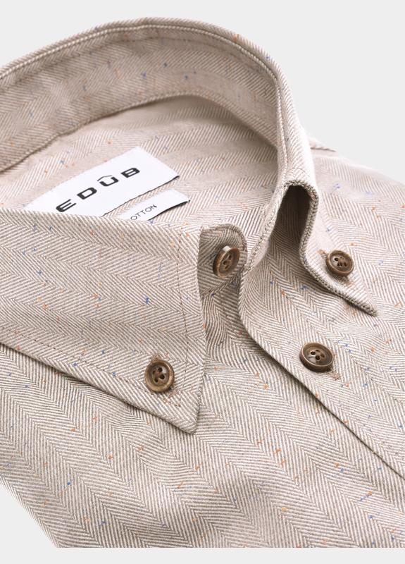 Ledub Business hemd lange mouw Bruin  0143196/620-000-000