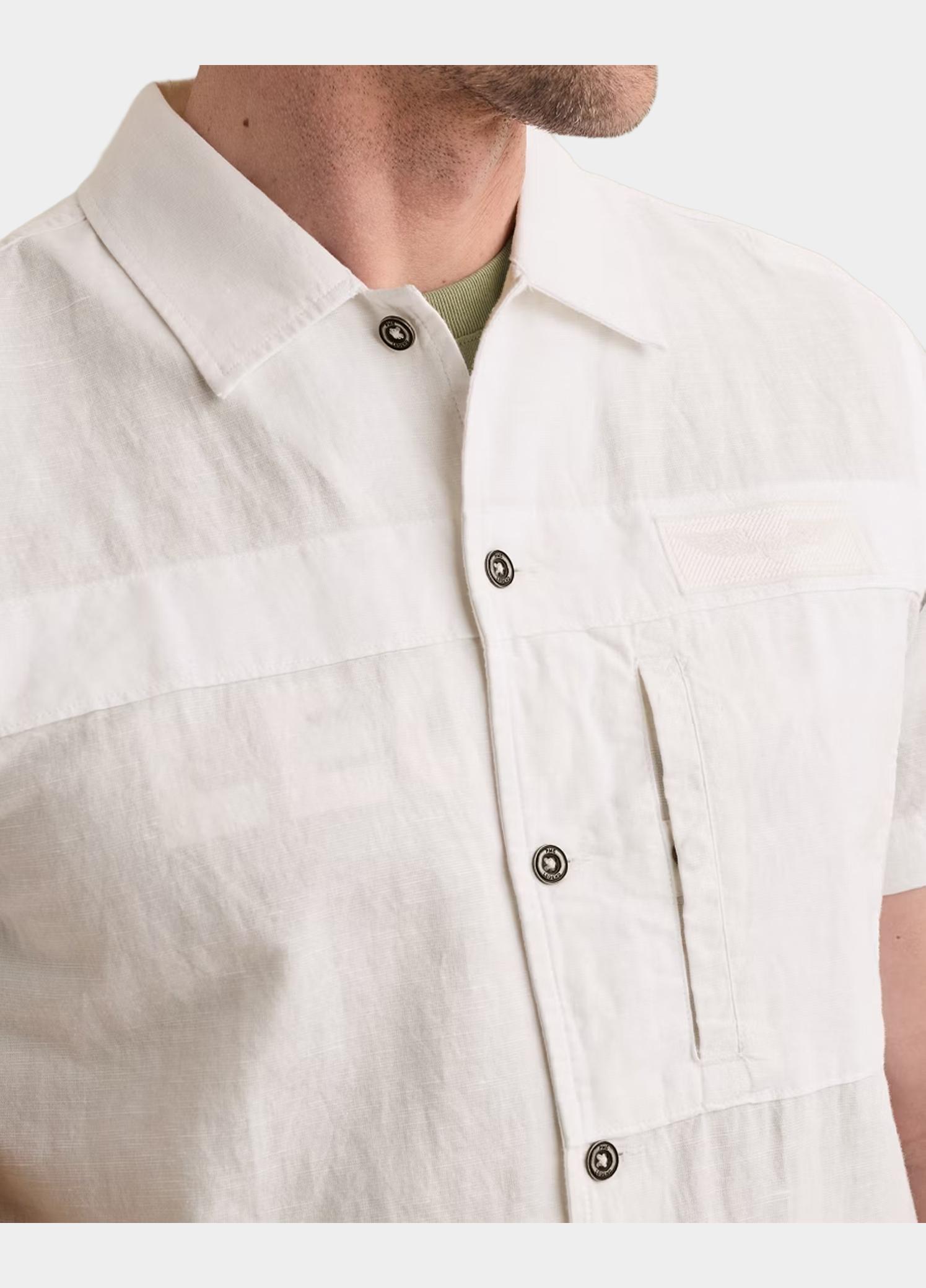 PME Legend Casual hemd korte mouw Wit Short Sleeve Shirt Cotton/lin PSIS2605236/7003