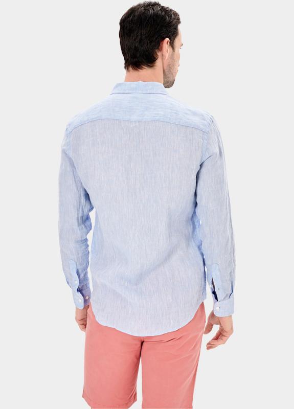 Blue Coast Overhemd heren Blauw 100% linnen, regular fit 118L/0015 celeste