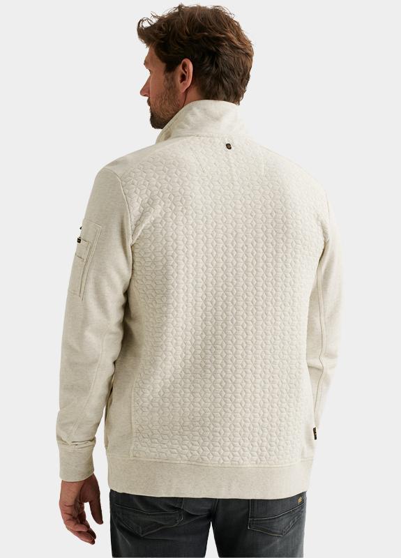 PME Legend Vest Beige Zip jacket jacquard interlock PSW2602475/910