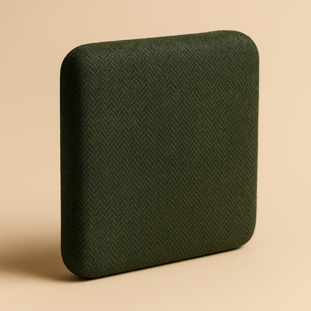 Kussen van groen merino wol