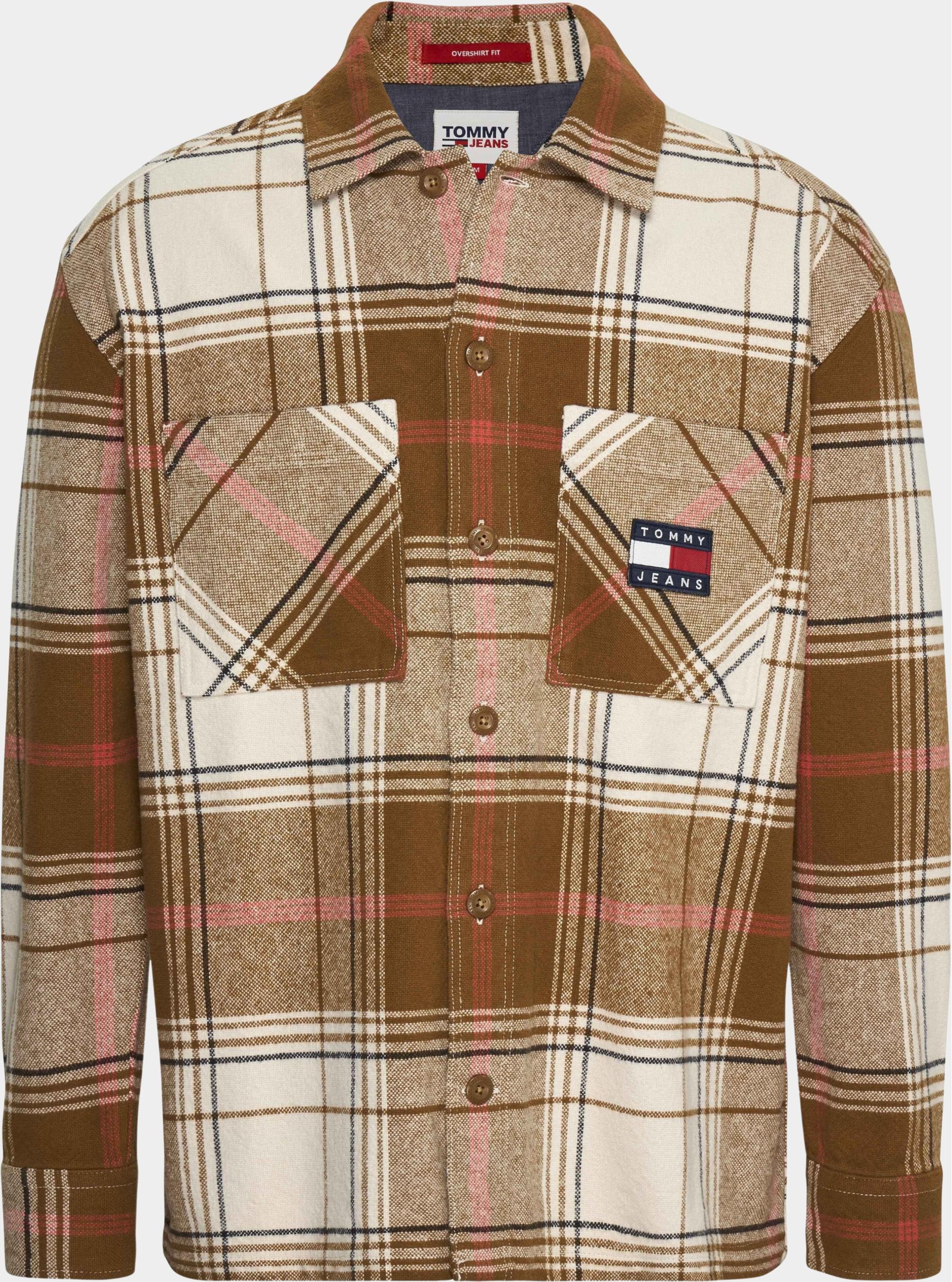 Tommy Jeans Casual hemd lange mouw Beige TJM Brushed Check Overshirt DM0DM17254/GWJ