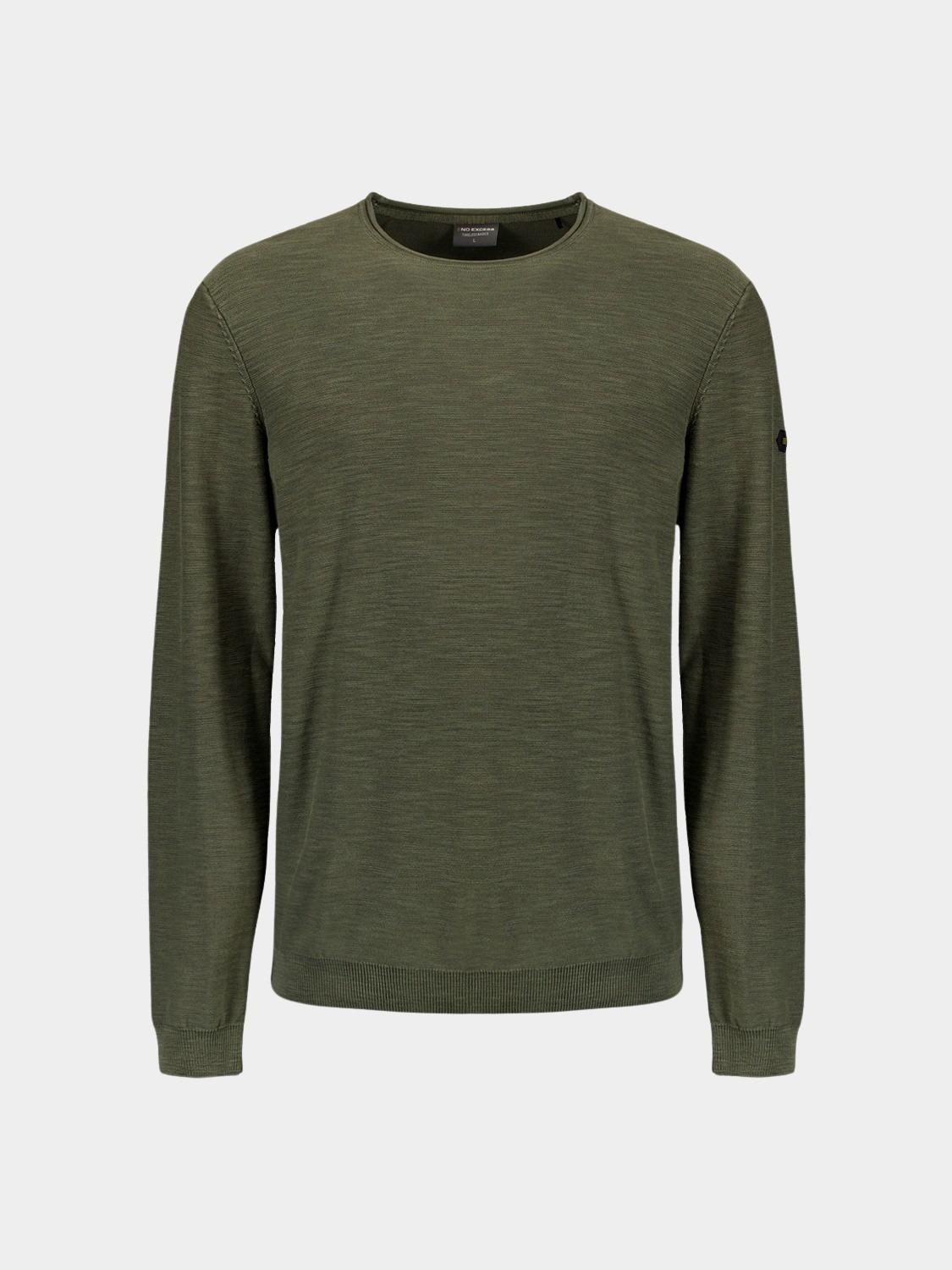 No Excess Pullover Groen Pullover Crewneck Garment Dye N2101/186