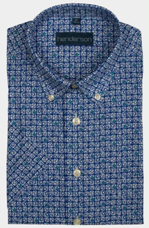 GCM Sports Casual hemd korte mouw Blauw  5248/715
