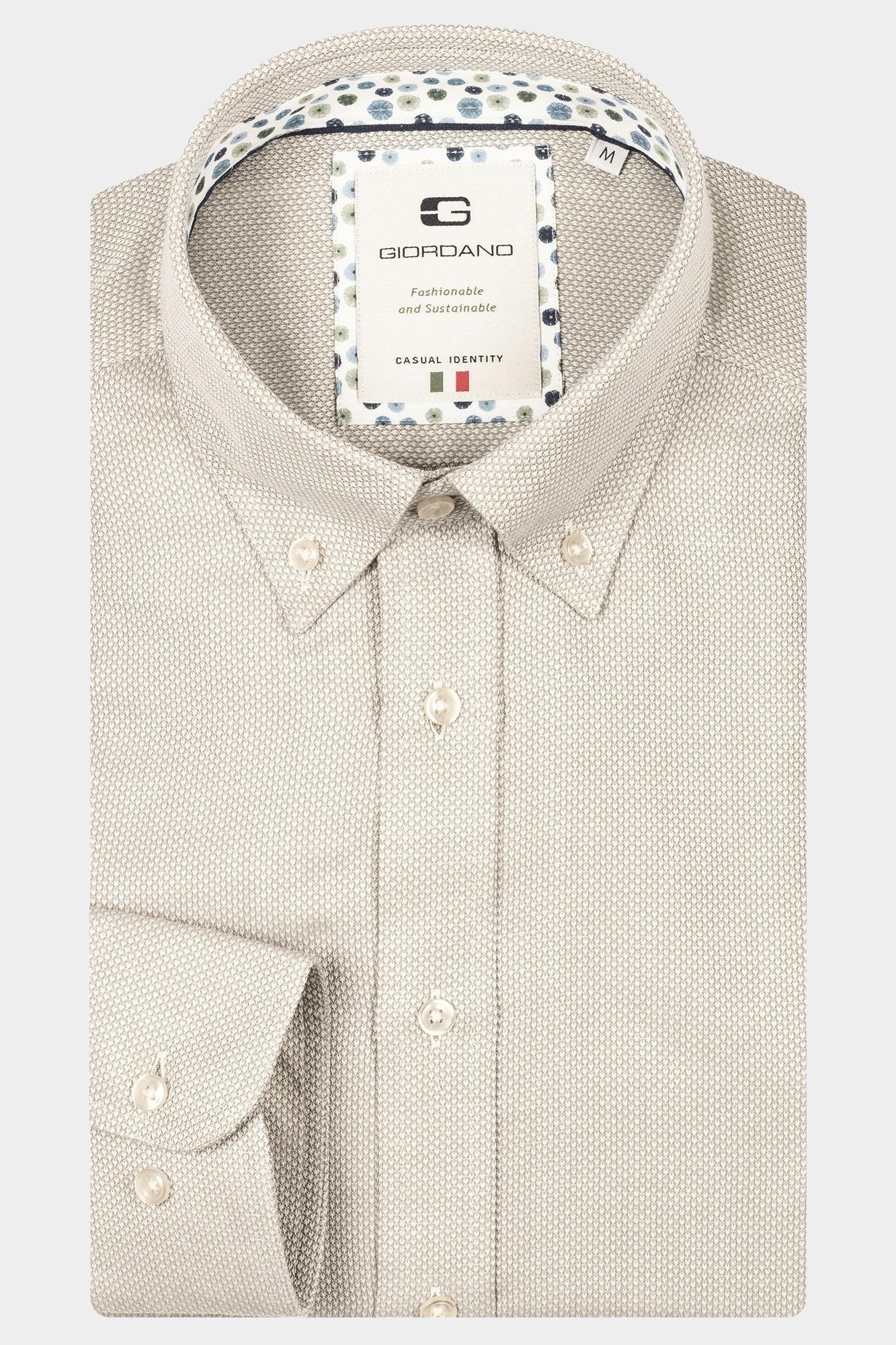 Giordano Casual hemd lange mouw Groen Loretto long sleeve button do 517881/71