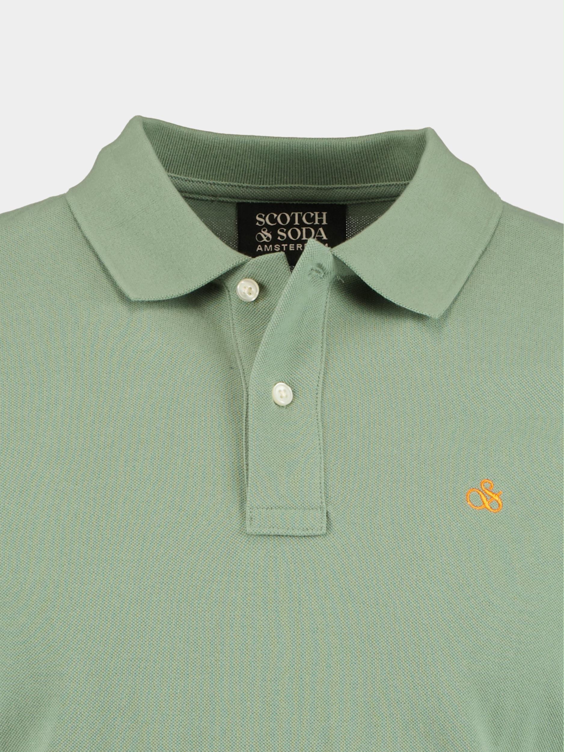 Scotch & Soda Polo korte mouw Groen Classic Organic pique polo 171716/0115