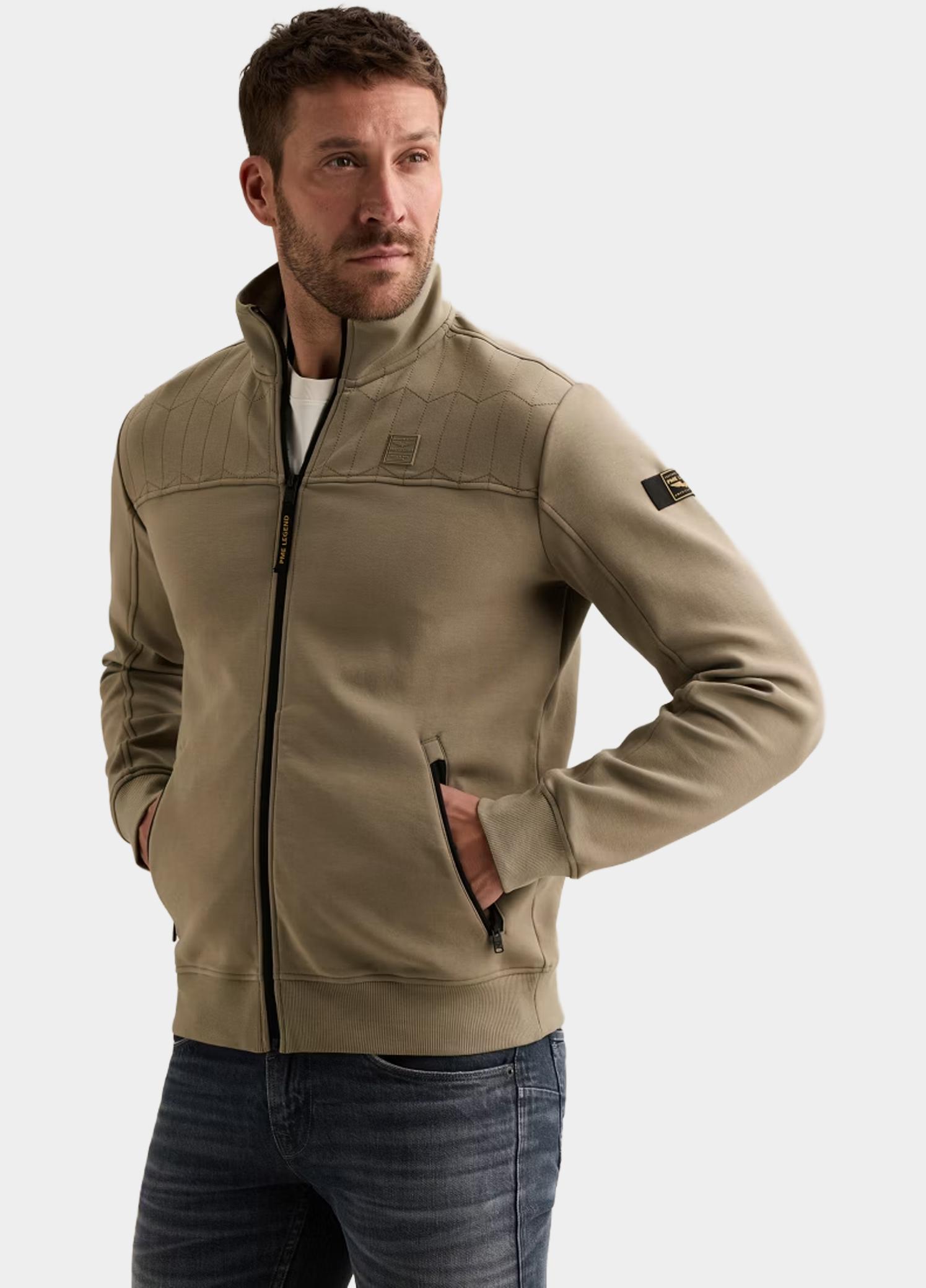 PME Legend sweatvest heren Beige Zip jacket interlock sweat PSW2608437/6485