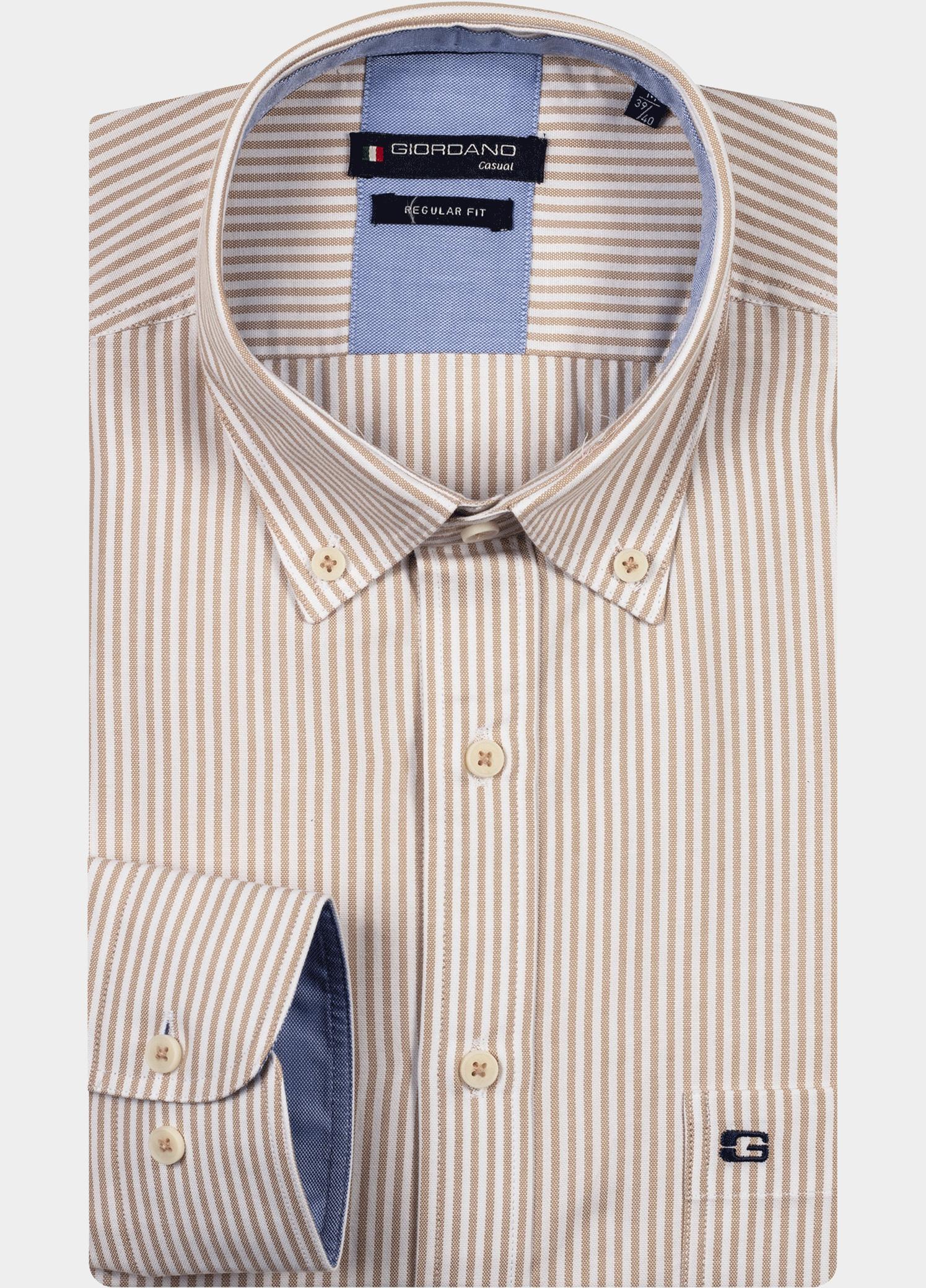 Giordano Overhemd heren Wit Ivy long sleeve button down o 517131/81