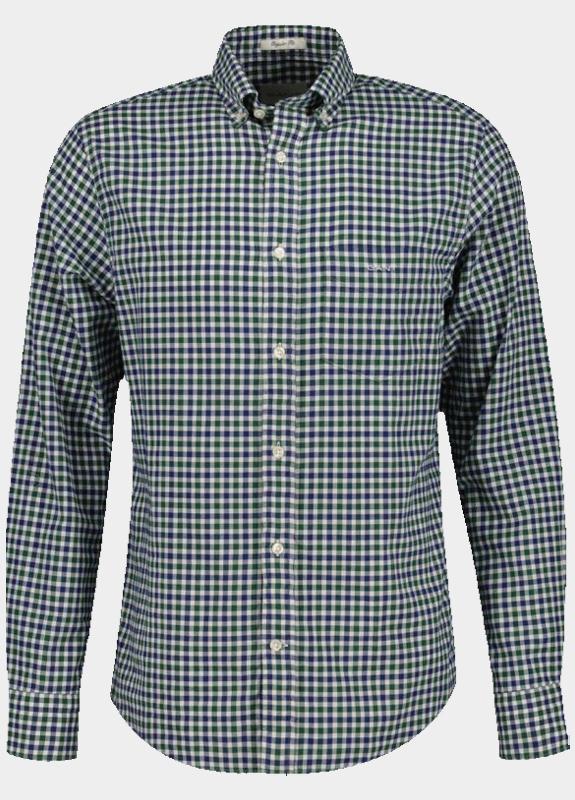 Gant Casual hemd lange mouw Groen Reg Twill Gingham Shirt 3250233/338