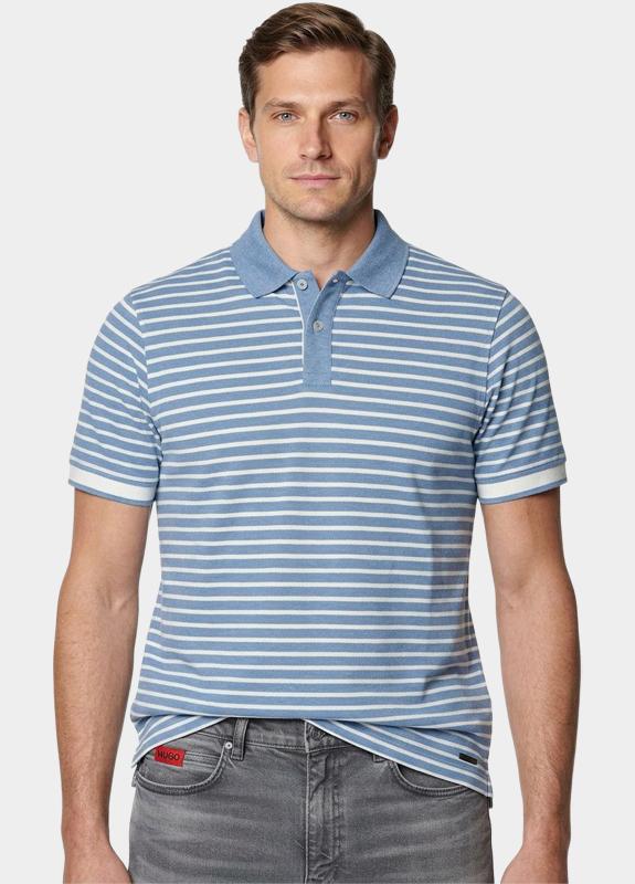 Scotland Blue Polo heren Blauw Otis Polo Stripe SPE26108OT10SB/4006