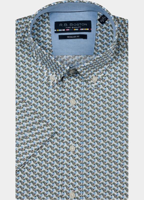R.B. Boston overhemd korte mouw heren Groen Marshall SS Button Down 616670/709