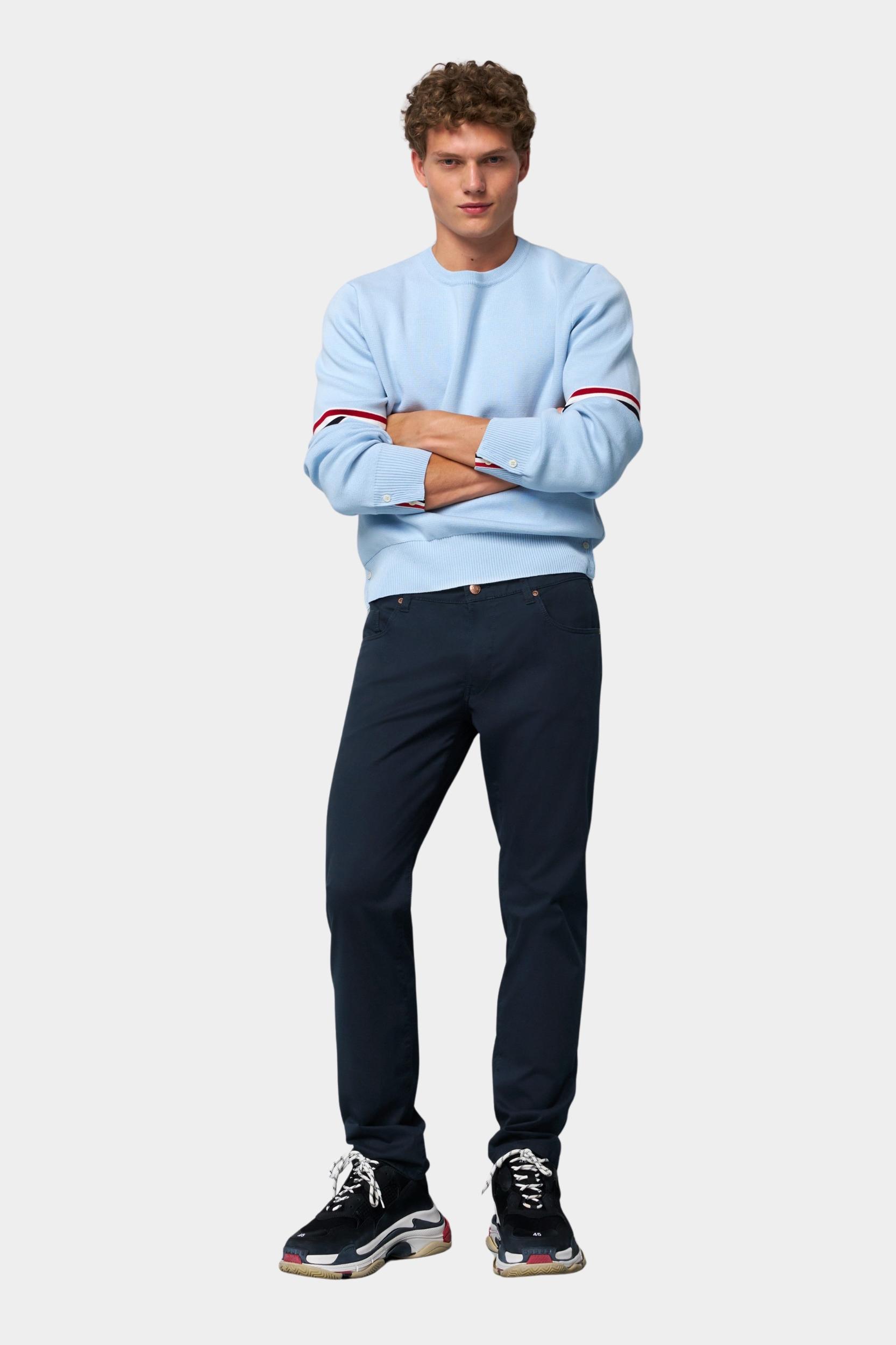 Meyer Katoenen Broek Blauw SLIM Art.1-6184 3611618400/19
