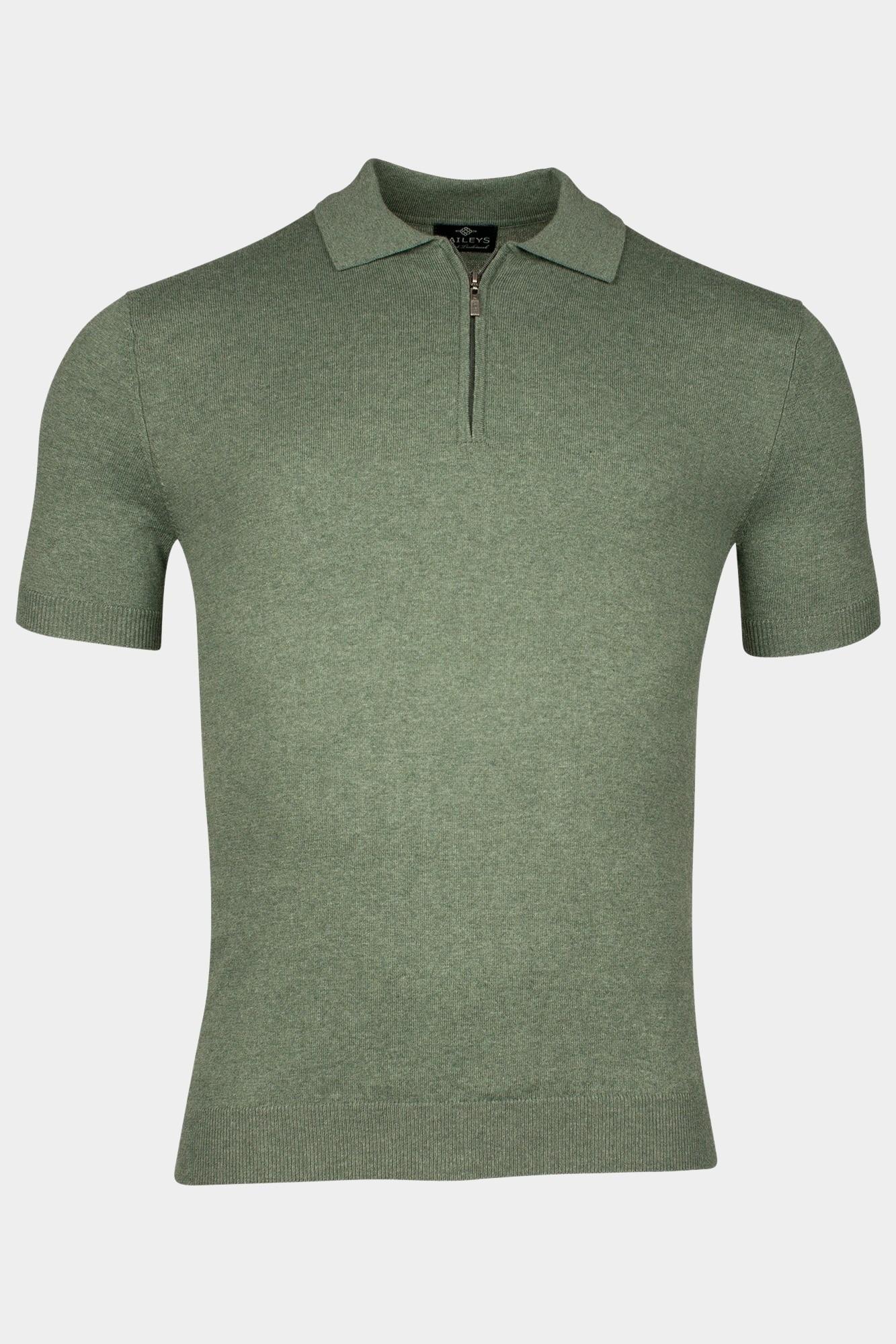 Baileys Polo korte mouw Groen Polo knitted pullover - Zip u 515789/745