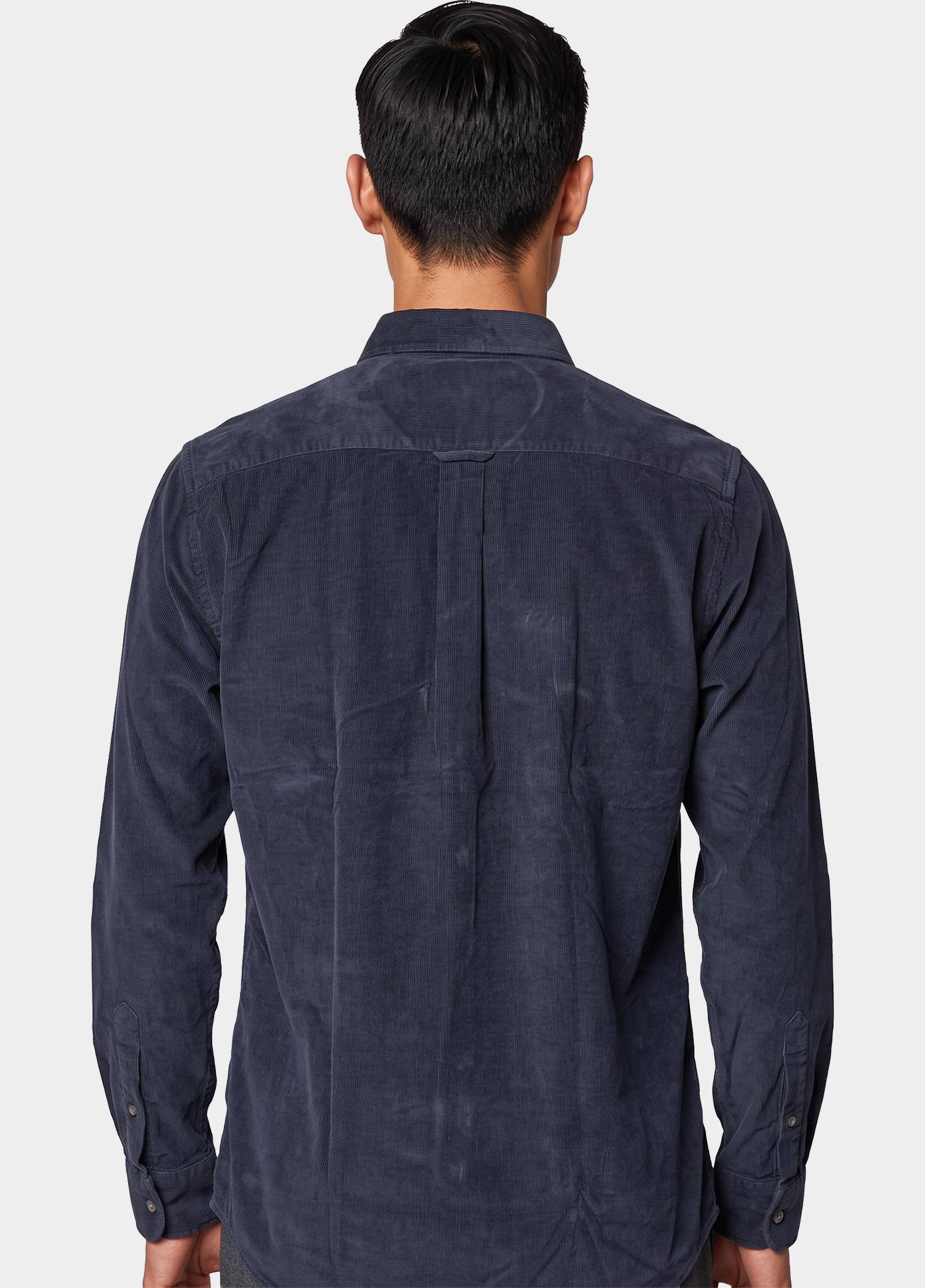 Giordano Overhemd heren Zwart Dino Babycord and check 627007/60
