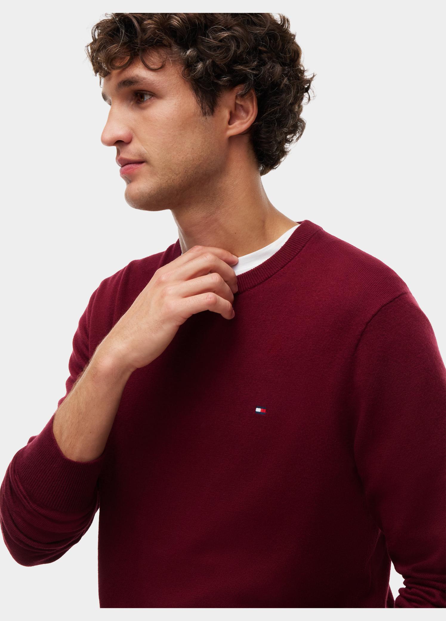 Tommy Hilfiger Pullover heren Paars PIMA ORG CTN CASHMERE CREW NE MW0MW28046/VLP