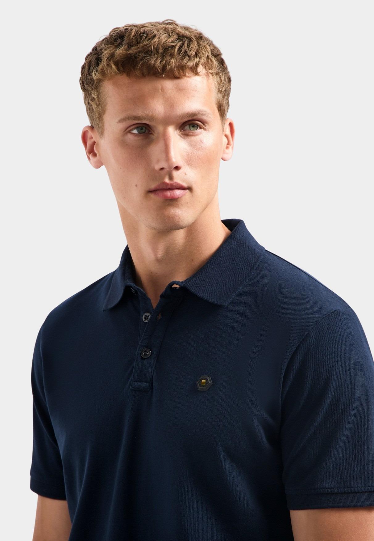 No Excess Polo korte mouw Blauw Polo Pique Garment Dyed N3801/078