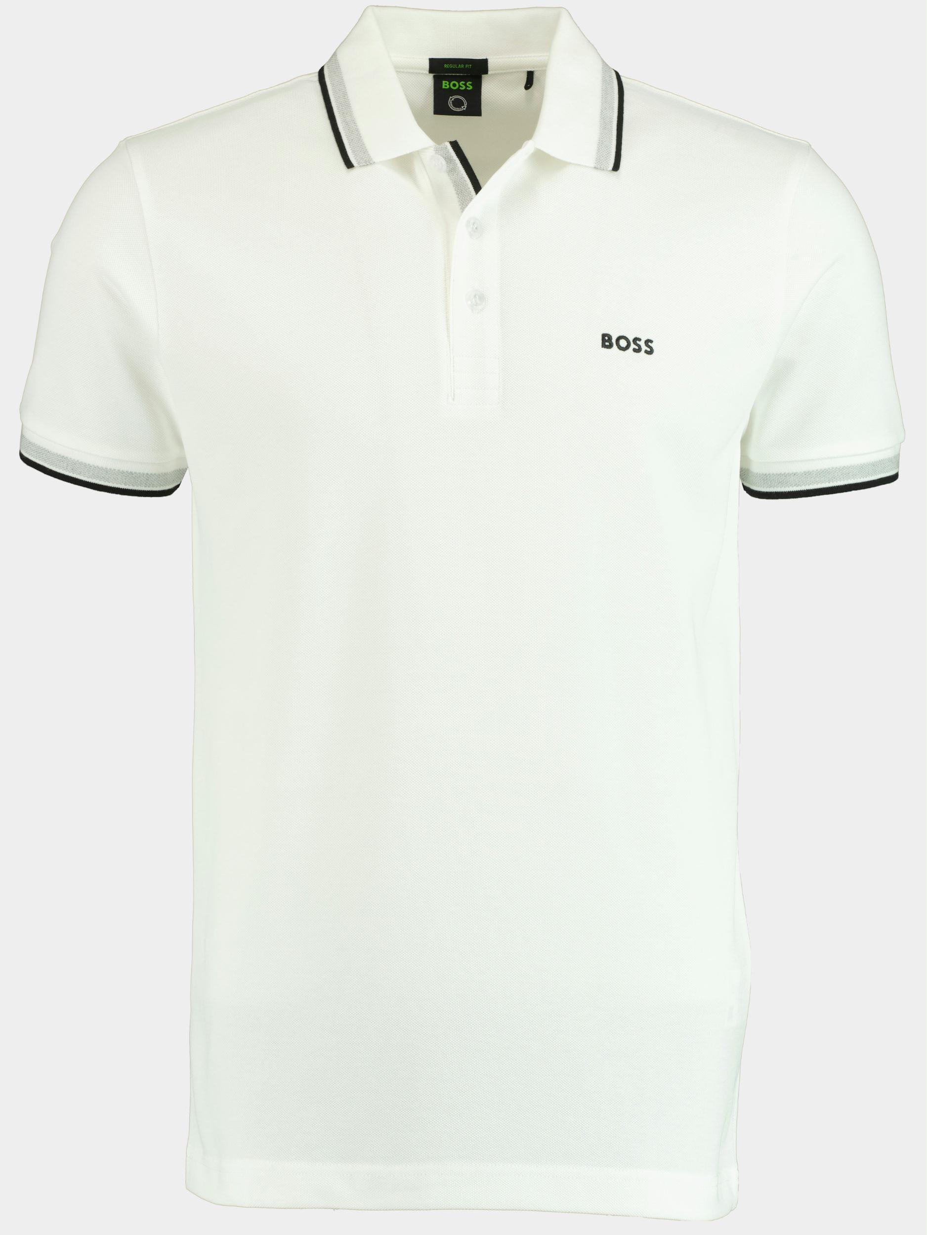 BOSS Green Polo korte mouw Wit Paddy Curved 10241663 01 50469055/100