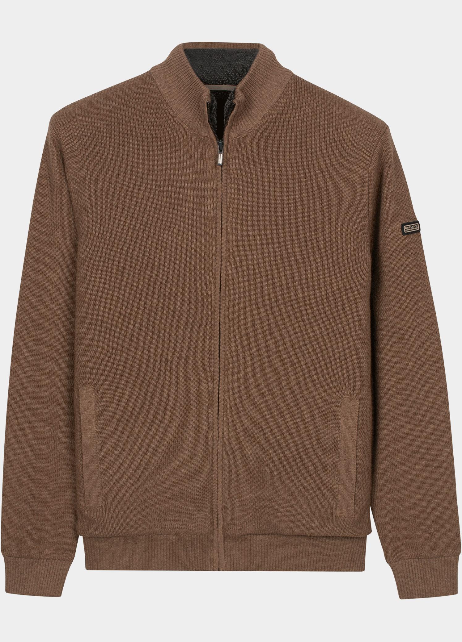 Baileys Vest heren Bruin Cardigan Zip Fully Lined 622170/875