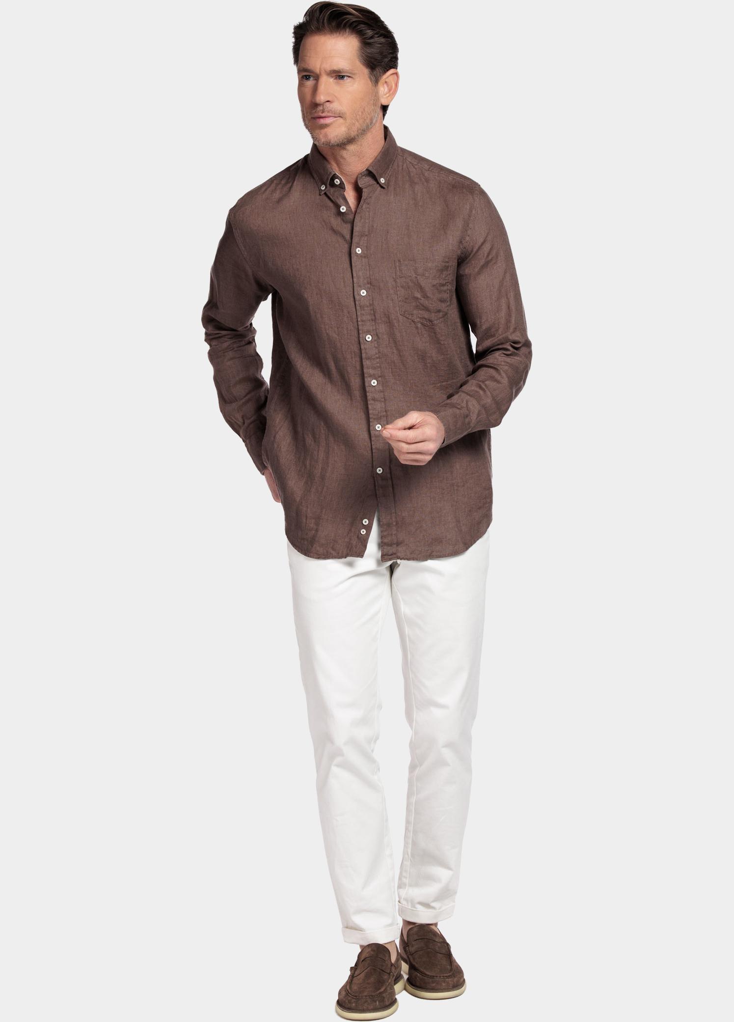 Giordano Overhemd heren Bruin Ivy Long Sleeve Button Down S 617009/80