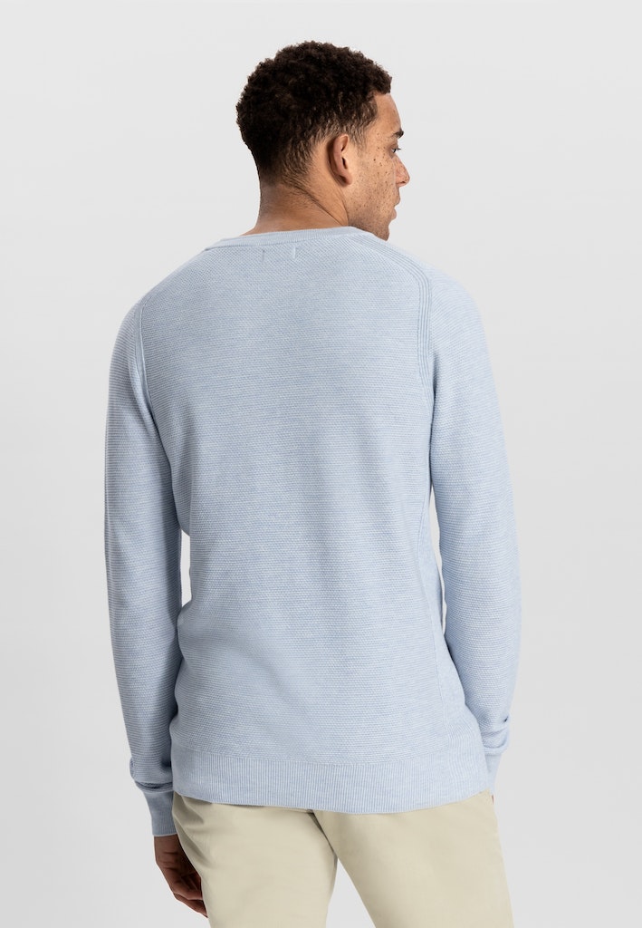 Dstrezzed Pullover Blauw Mercury Crew Melange Slub 405566-NOS/646