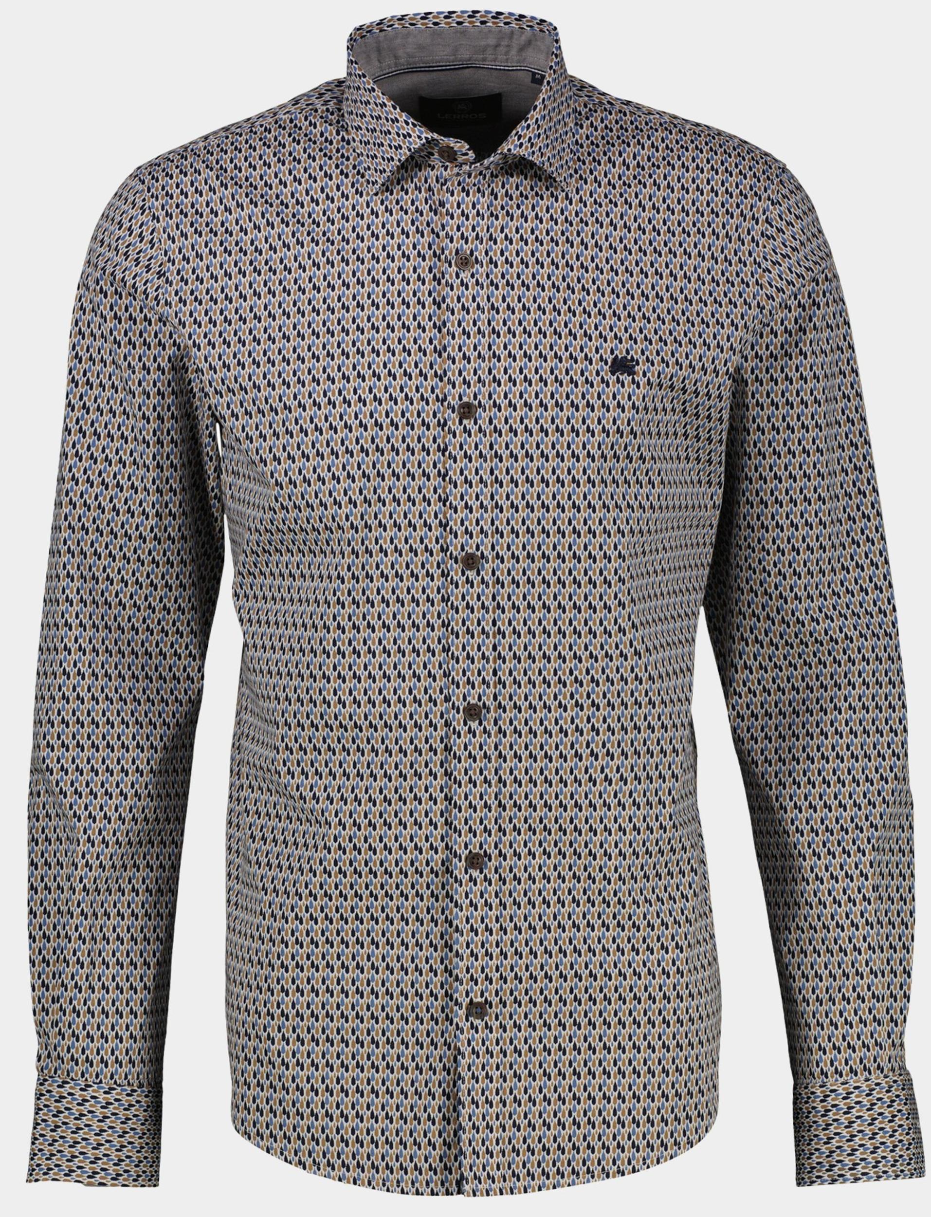 Lerros Casual hemd lange mouw Bruin  2581374/756